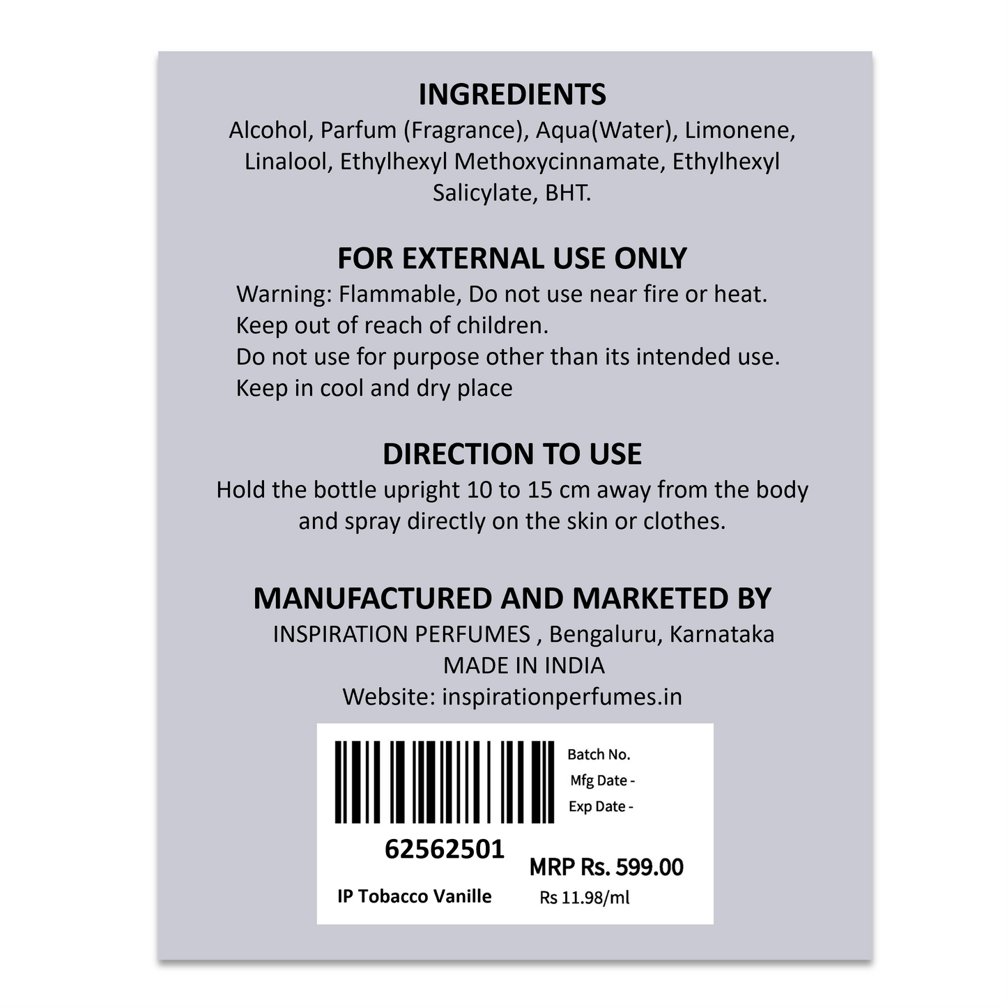 Tobacco Vanille - UNISEX